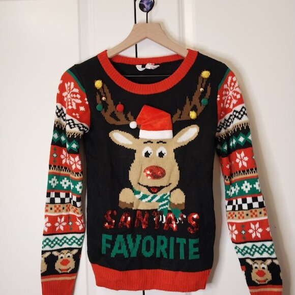 "Santa's Favorite" Ugly Christmas Sweater - Picture 4 of 6
